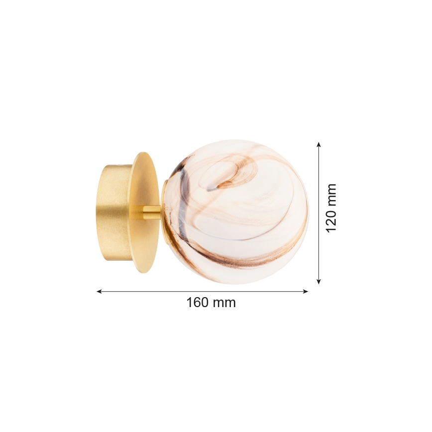 Argon 8453 - Seinavalgusti FABIO 1xE14/7W/230V alabaster kuldne