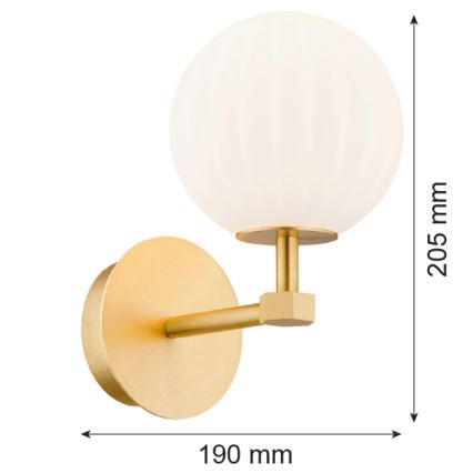Argon 8502 - Seinavalgusti PALOMA 1xE14/7W/230V kuldne/valge