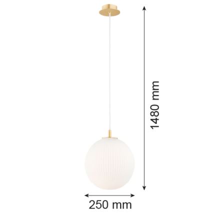 Argon 8507 - Lühter PALOMA 1xE27/15W/230V d. 25 cm kuldne/valge