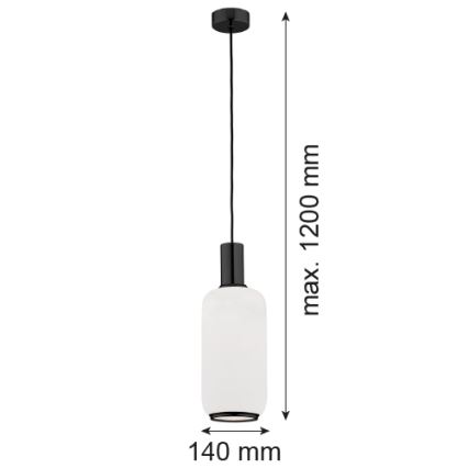Argon 8563 - Lühter SAGUNTO PLUS 1xE27/15W/230V d. 14 cm must