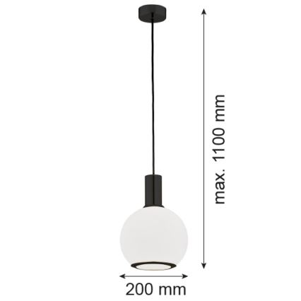 Argon 8564 - Lühter SAGUNTO PLUS 1xE27/15W/230V d. 20 cm must