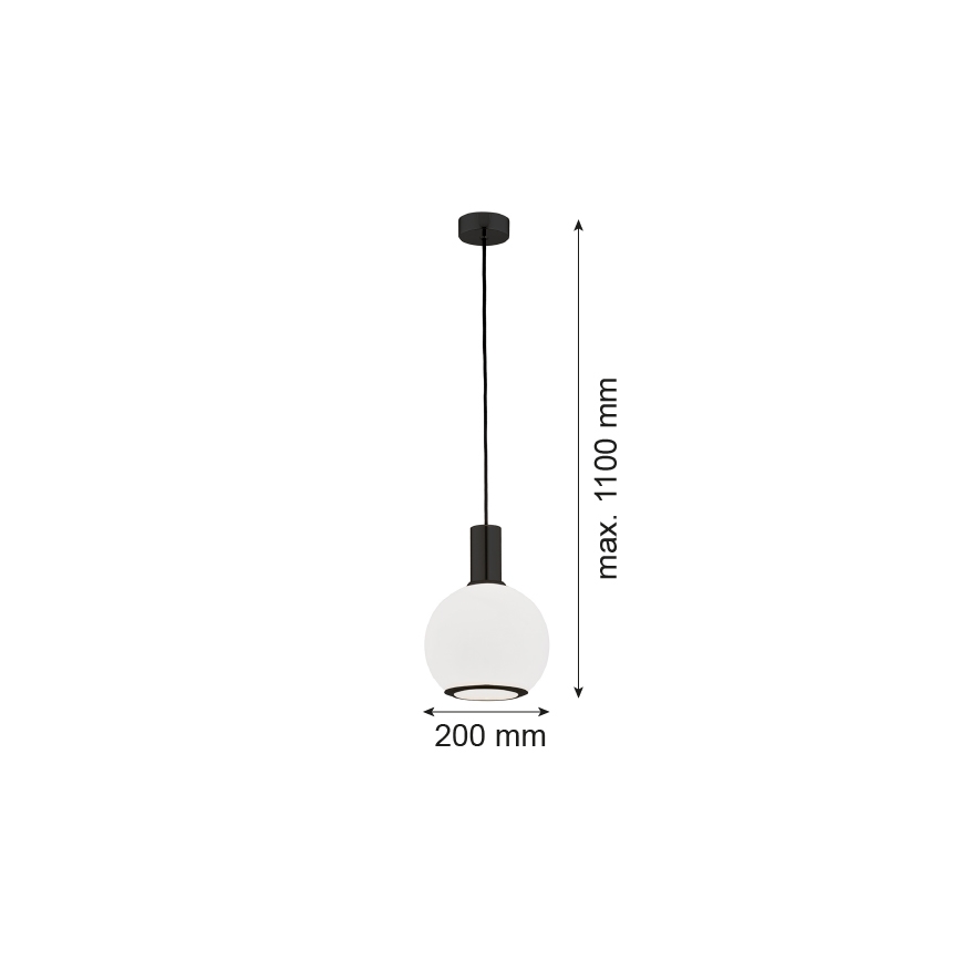 Argon 8564 - Lühter SAGUNTO PLUS 1xE27/15W/230V d. 20 cm must
