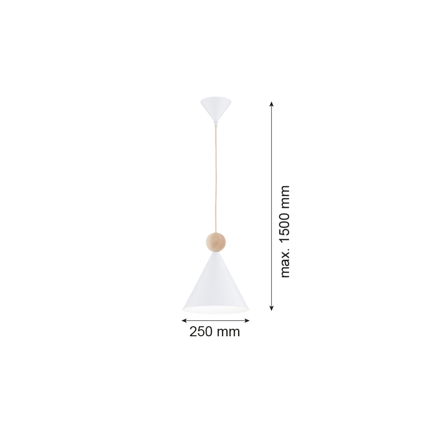Argon 8629 - Lühter KEGEL 1xE27/15W/230V valge