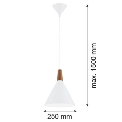 Argon 8630 - Lühter KEGEL 1xE27/15W/230V valge