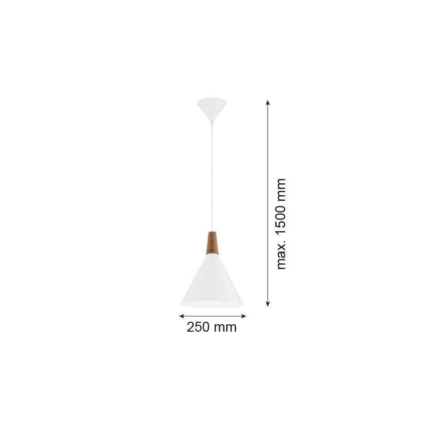 Argon 8630 - Lühter KEGEL 1xE27/15W/230V valge