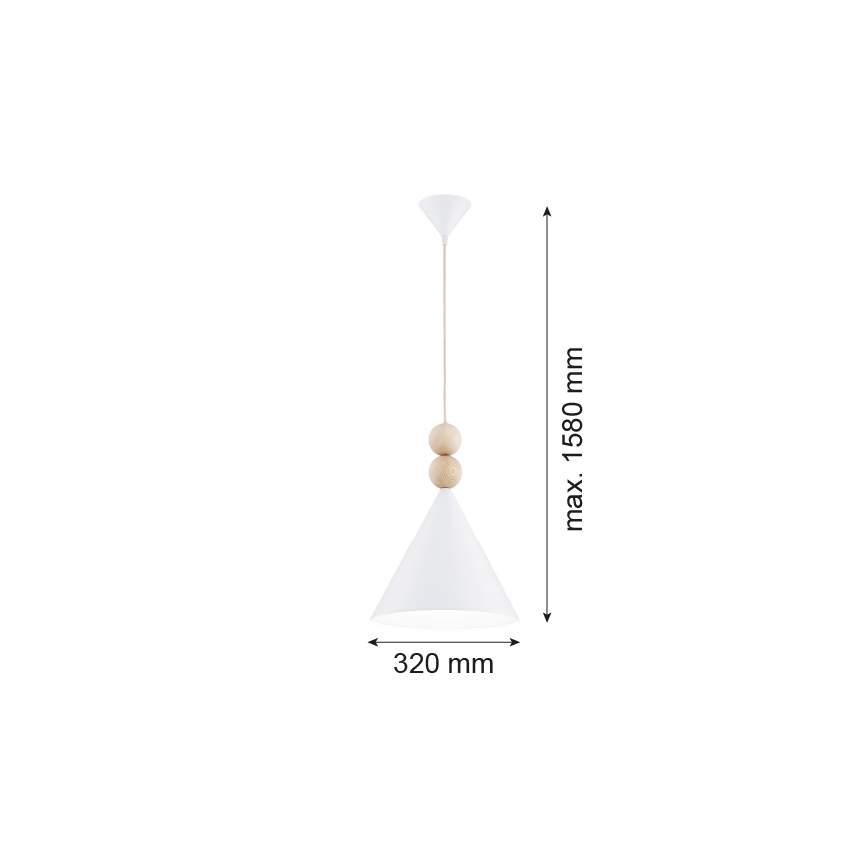 Argon 8632 - Lühter KEGEL 1xE27/15W/230V valge