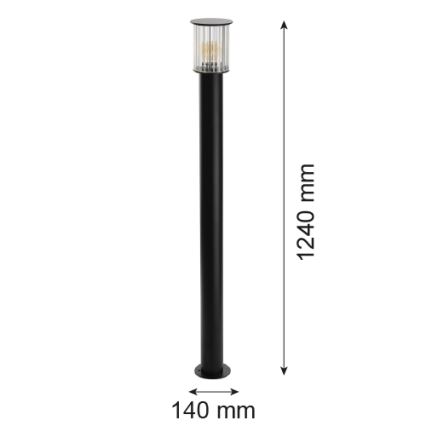 Argon 8750 - Välivalgusti NORFOLK 1xE27/15W/230V IP44 124cm must