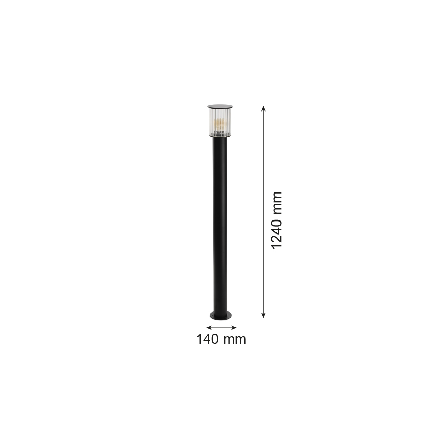 Argon 8750 - Välivalgusti NORFOLK 1xE27/15W/230V IP44 124cm must