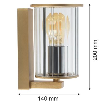 Argon 8752 - Väli seinavalgusti NORFOLK 1xE27/15W/230V IP44 kuldne