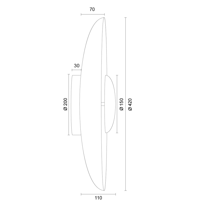 Argon 8865 - LED-seinavalgusti BOLTON LED/12,5W/230V 3000K kuldne
