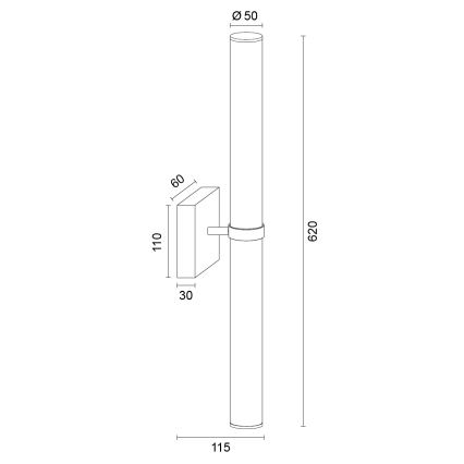 Argon 8928 - LED-vannitoa peegli valgusti BATUMI LED/24W/230V 3000K IP44 mattkroom