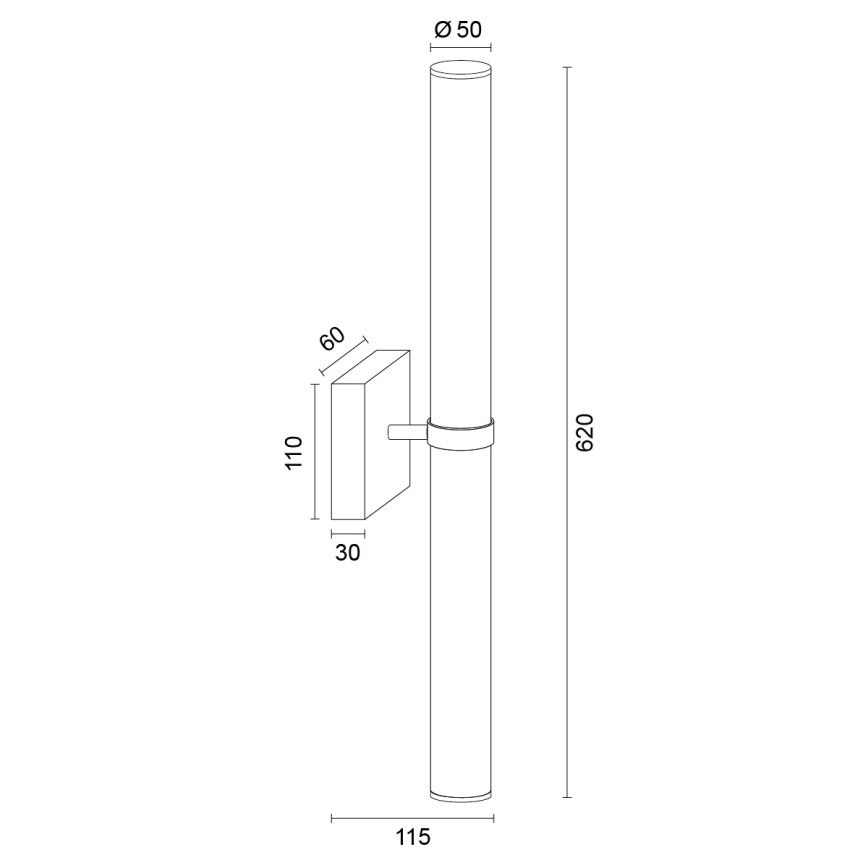 Argon 8928 - LED-vannitoa peegli valgusti BATUMI LED/24W/230V 3000K IP44 mattkroom