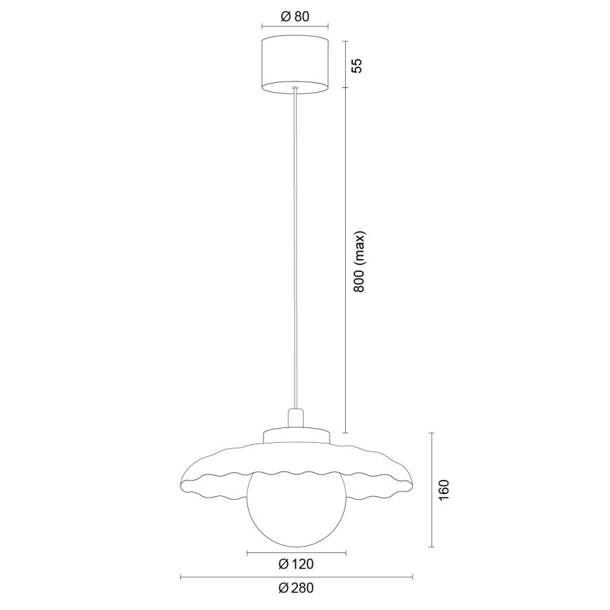 Argon 8947 - BOLL rippvalgusti kaabliga 1xG9/6W/230V valge