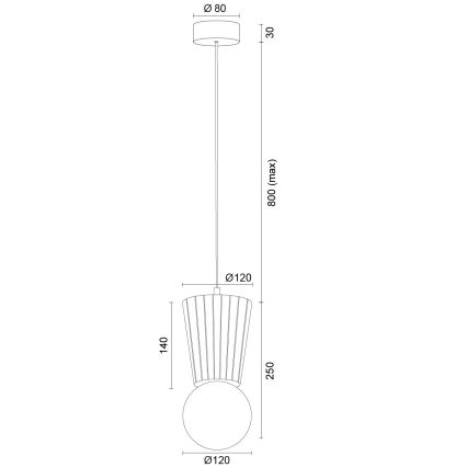 Argon 8951 - Vannitoa rippvalgusti kaabliga VOLANTE 1xG9/6W/230V IP44 beež
