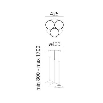 Artemide 0353030A - LED Hämardatav lühter ORSA CLUSTER LED/22W/230V 3000K