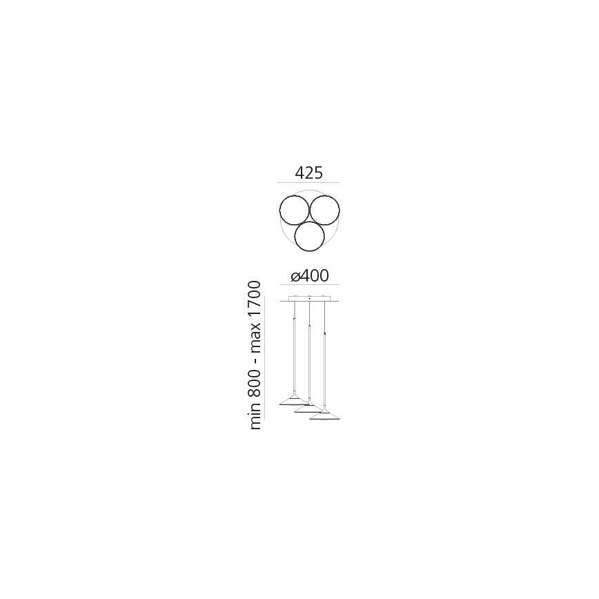 Artemide 0353030A - LED Hämardatav lühter ORSA CLUSTER LED/22W/230V 3000K