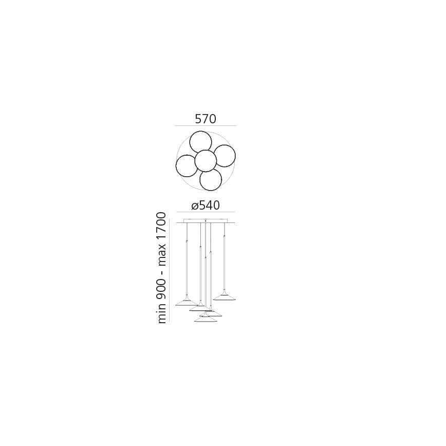 Artemide 0355030A - LED Hämardatav lühter ORSA CLUSTER LED/37W/230V 3000K