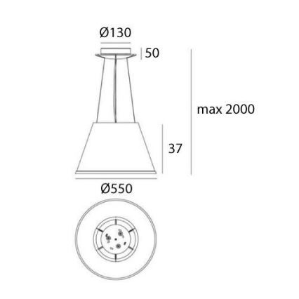 Artemide 1124020A - Lühter CHOOSE MEGA 3xE27/12W/230V d. 55 cm beež