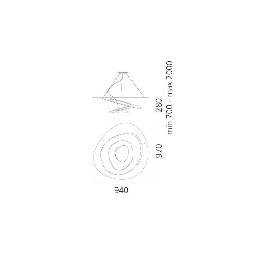 Artemide 1239010A - Lühter PIRCE 1xR7s/11W/230V 97 cm valge