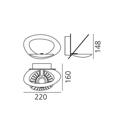 Artemide 1248010A - LED Hämardatav seinavalgusti PIRCE LED/27W/230V 3000K valge