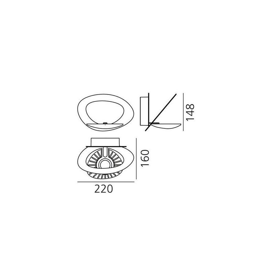 Artemide 1248010A - LED Hämardatav seinavalgusti PIRCE LED/27W/230V 3000K valge