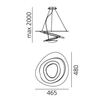 Artemide 1249020A - LED Hämardatav lühter PIRCE LED/27W/230V 3000K kuldne
