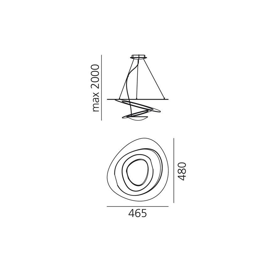 Artemide 1249020A - LED Hämardatav lühter PIRCE LED/27W/230V 3000K kuldne