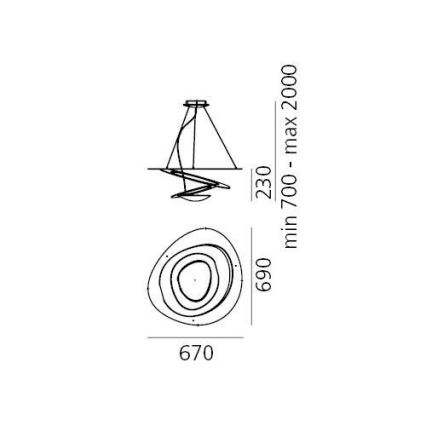 Artemide 1256110A - LED Hämardatav lühter PIRCE LED/44W/230V 3000K valge