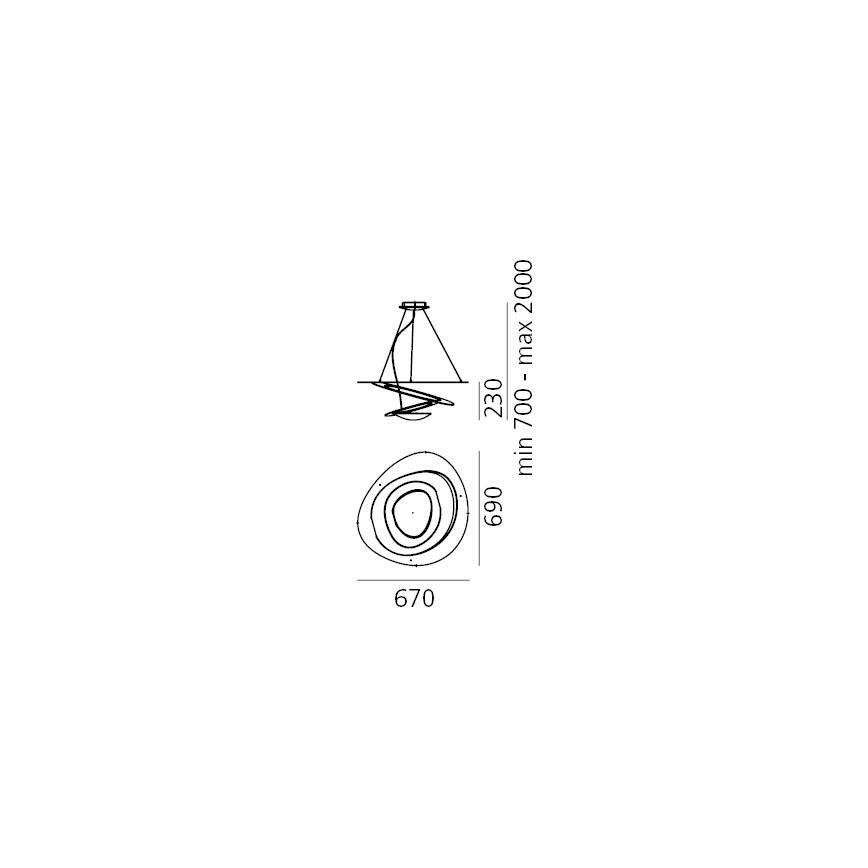 Artemide 1256110A - LED Hämardatav lühter PIRCE LED/44W/230V 3000K valge