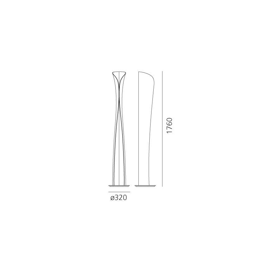 Artemide 1361010A - LED Põrandalamp CADMO LED/44W/230V + 1xGU10/10W/230V must