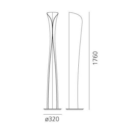 Artemide 1361020A - LED Põrandalamp CADMO LED/44W/230V + 1xGU10/10W/230V valge