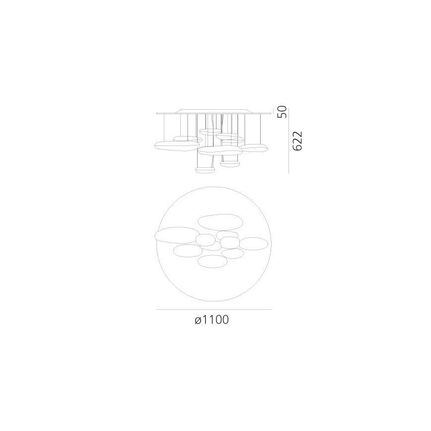 Artemide 1366110A - LED Hämardatav pinnale kinnitatav lühter MERCURY LED/58W/230V 3000K