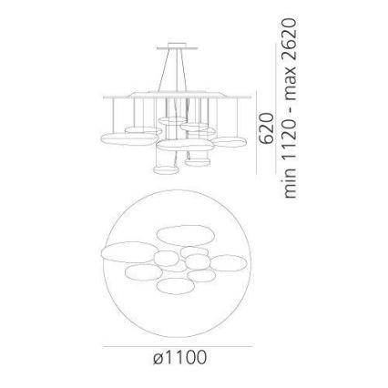 Artemide 1367110A - LED Hämardatav lühter MERCURY LED/58W/230V 3000K