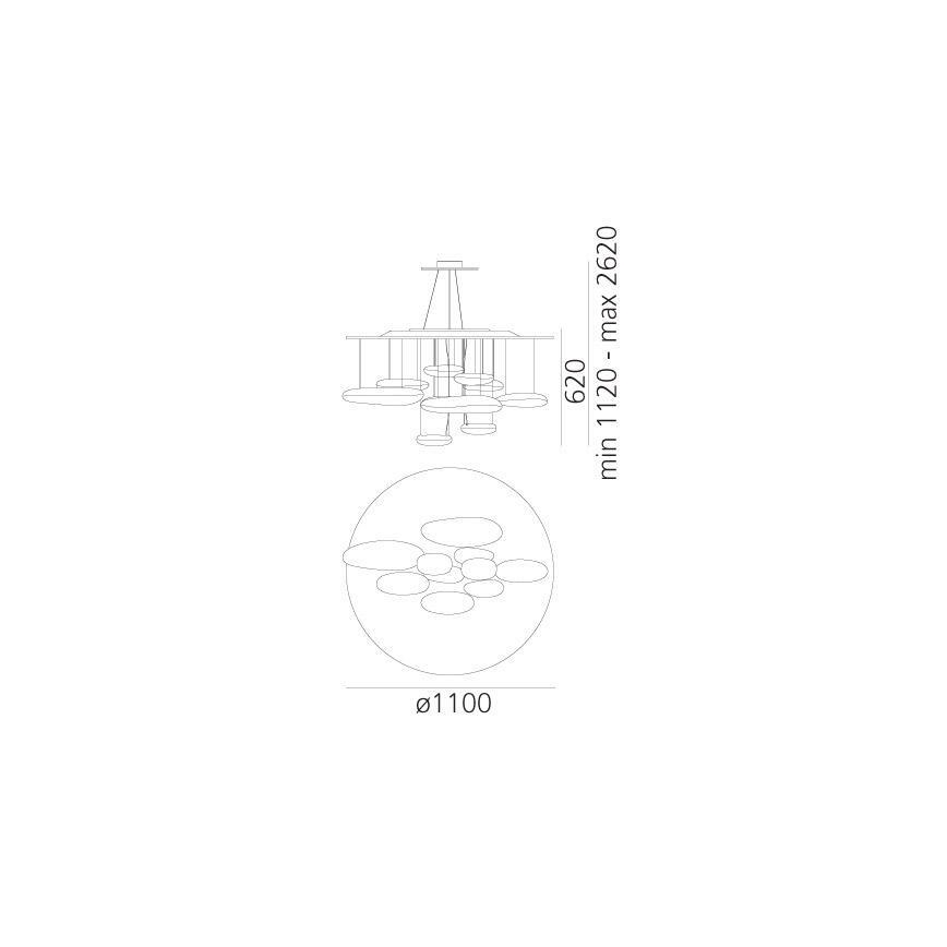 Artemide 1367110A - LED Hämardatav lühter MERCURY LED/58W/230V 3000K
