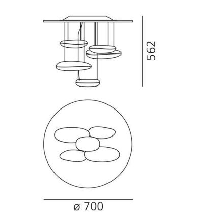 Artemide 1476110A - LED Hämardatav pinnale kinnitatav lühter MERCURY LED/29W/230V 3000K