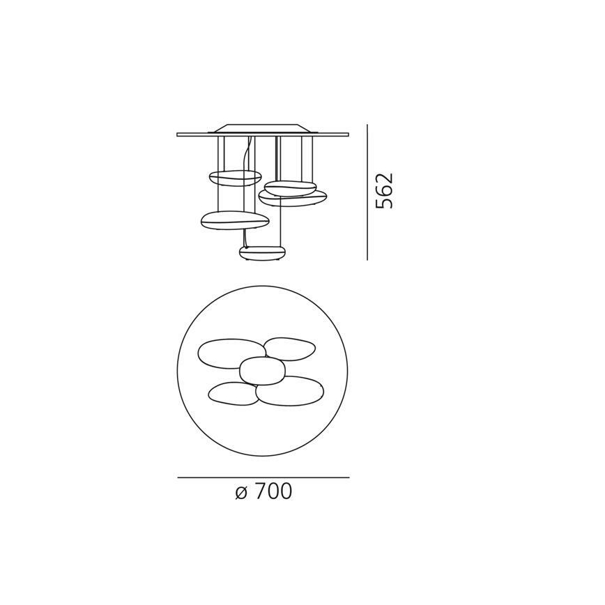 Artemide 1476110A - LED Hämardatav pinnale kinnitatav lühter MERCURY LED/29W/230V 3000K