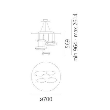 Artemide 1477110A - LED Hämardatav lühter MERCURY LED/29W/230V 3000K