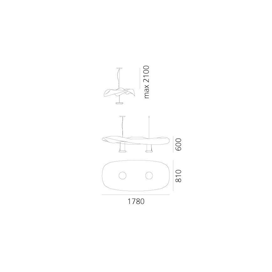 Artemide 1513010A - Lühter COSMIC INGEL 2xR7s/11W/230V läikiv kroom