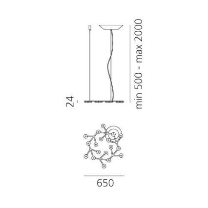 Artemide 1575050APP - LED Hämardatav lühter NET LED/43W/230V d. 65 cm 3000K