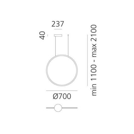 Artemide 1992030APP - LED Hämardatav lühter DISCOVERY LED/40W/230V 3000K must