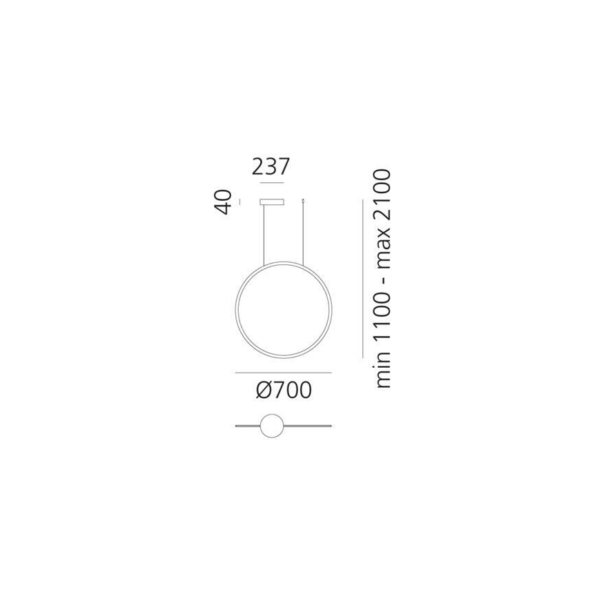 Artemide 1992030APP - LED Hämardatav lühter DISCOVERY LED/40W/230V 3000K must