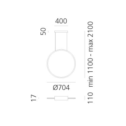 Artemide 1992230IN1APP - LED Hämardatav lühter DISCOVERY LED/42W/230V 2700K must