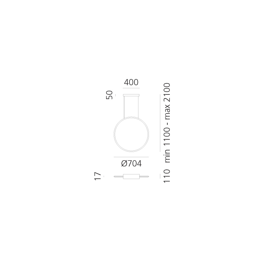 Artemide 1992230IN1APP - LED Hämardatav lühter DISCOVERY LED/42W/230V 2700K must
