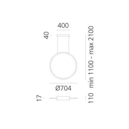 Artemide 1992330APP - LED RGBW Hämardatav lühter DISCOVERY LED/42W/230V 2700-6500K must