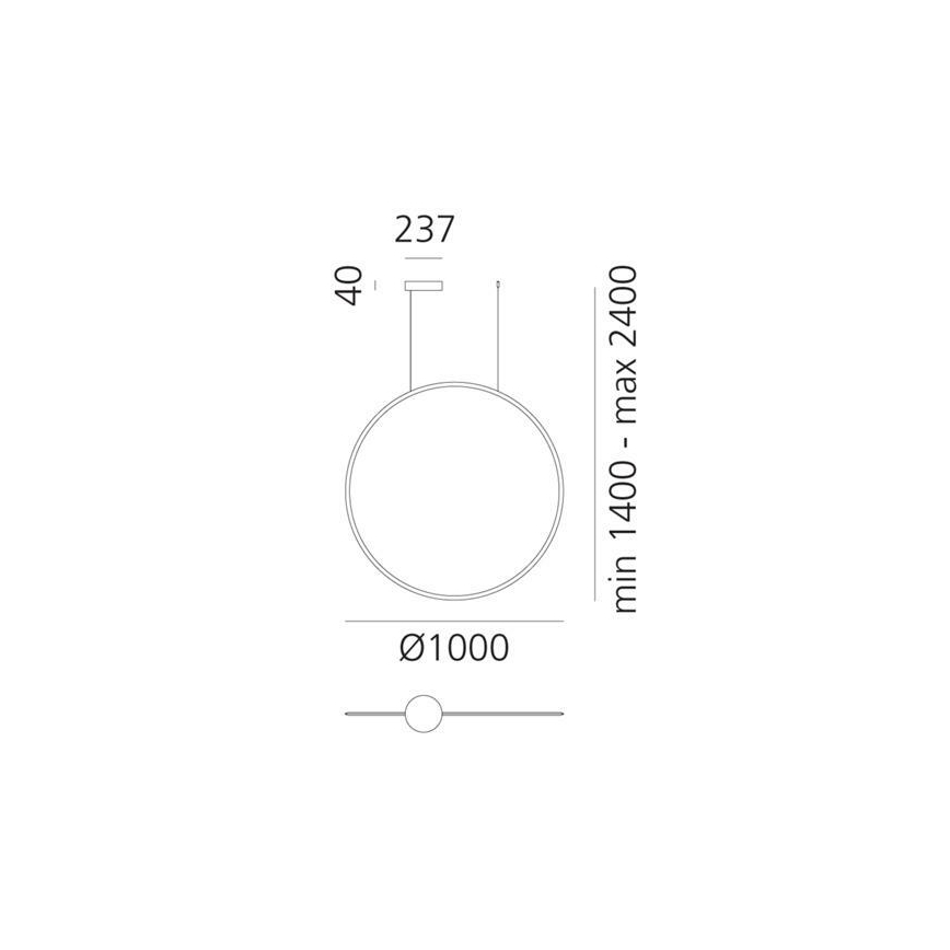 Artemide 1993030APP - LED Hämardatav lühter DISCOVERY LED/60W/230V 3000K must