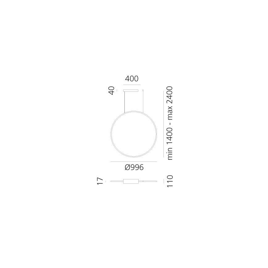 Artemide 1993330APP - LED RGBW Hämardatav lühter DISCOVERY LED/59W/230V 2700-6500K must