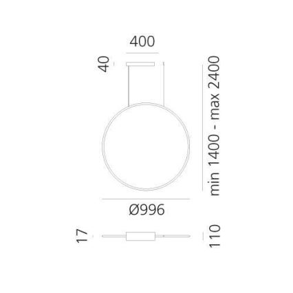 Artemide 1993360APP - LED RGBW Hämardatav lühter DISCOVERY LED/59W/230V 2700-6500K pronks