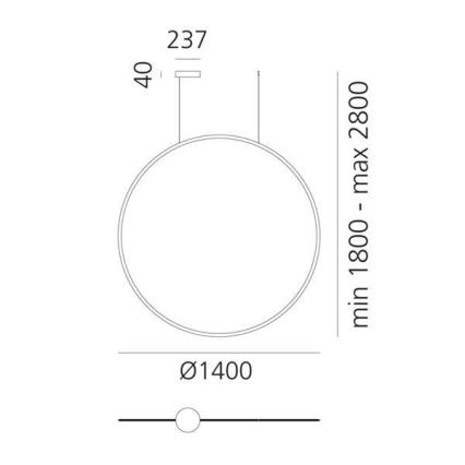 Artemide 1994010APP - LED Hämardatav lühter DISCOVERY LED/80W/230V 3000K antratsiit