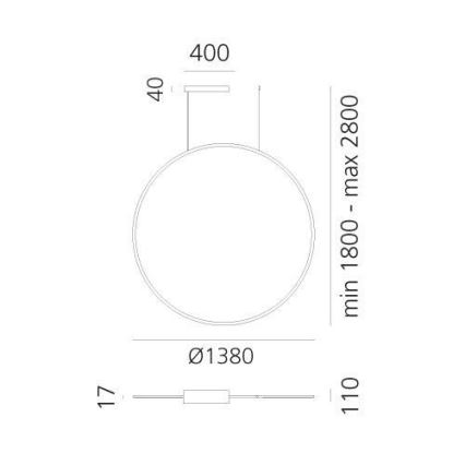 Artemide 1994330APP - LED RGBW Hämardatav lühter DISCOVERY LED/79W/230V 2700-6500K must