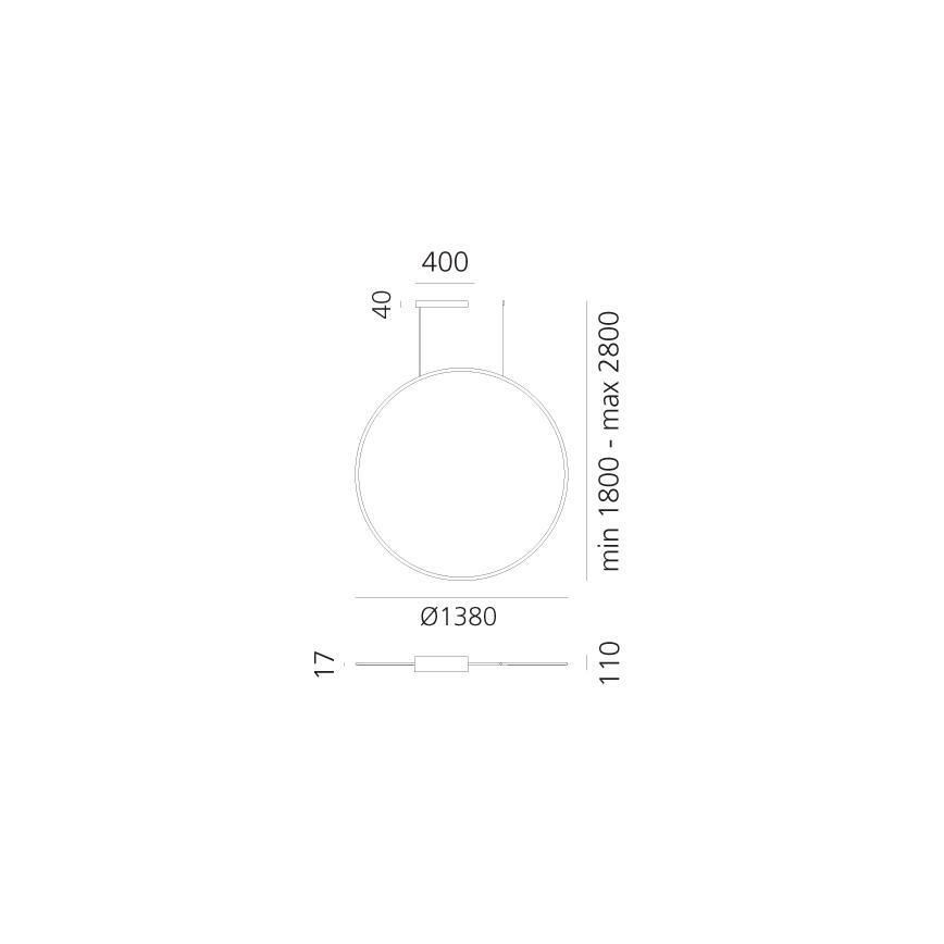 Artemide 1994360APP - LED RGBW Hämardatav lühter DISCOVERY LED/79W/230V 2700-6500K pronks
